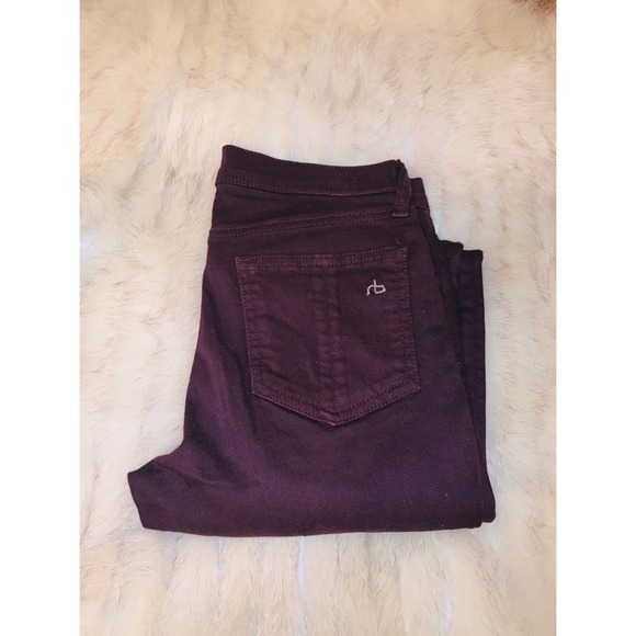 Rag & bone Skinny Jean in Burgundy size 25 - Picture 5 of 7